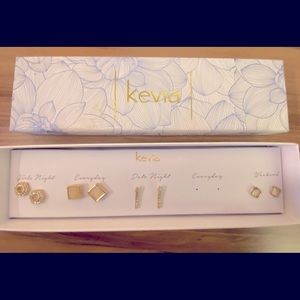 Kevia gold earrings from Stitch Fix. Four pairs total.